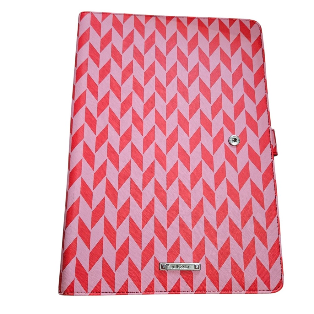 Stella & Dot Pink & Red Chevron Jewelry Travel Organizer Binder Necklace Display